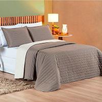 Cobre Leito Casal Padrão Mult Colors Dupla Face Micropercal 200 Fios 3 Peças - Camafeu-palha - 1