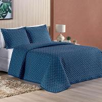 Cobre Leito King Amarilis Micropercal 200 Fios 3 Peças - Marinho - 1