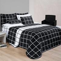 Kit Cobre Leito Casal Dustin 200 Fios Com Jogo De Lençol - 7 Peças Preto - 3