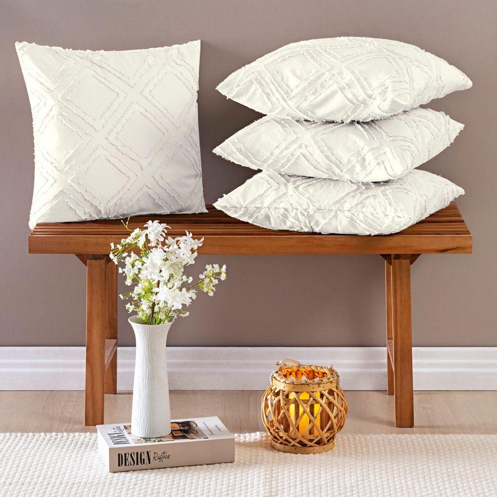 Kit 04 Almofadas Cheias Aveline 45cm X 45cm - Off White - 2