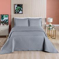 Cobre Leito Queen Amarilis Micropercal 200 Fios 3 Peças - Cinza - 3