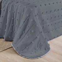 Cobre Leito King Poppy Micropercal 300 Fios 3 Peças - Cinza