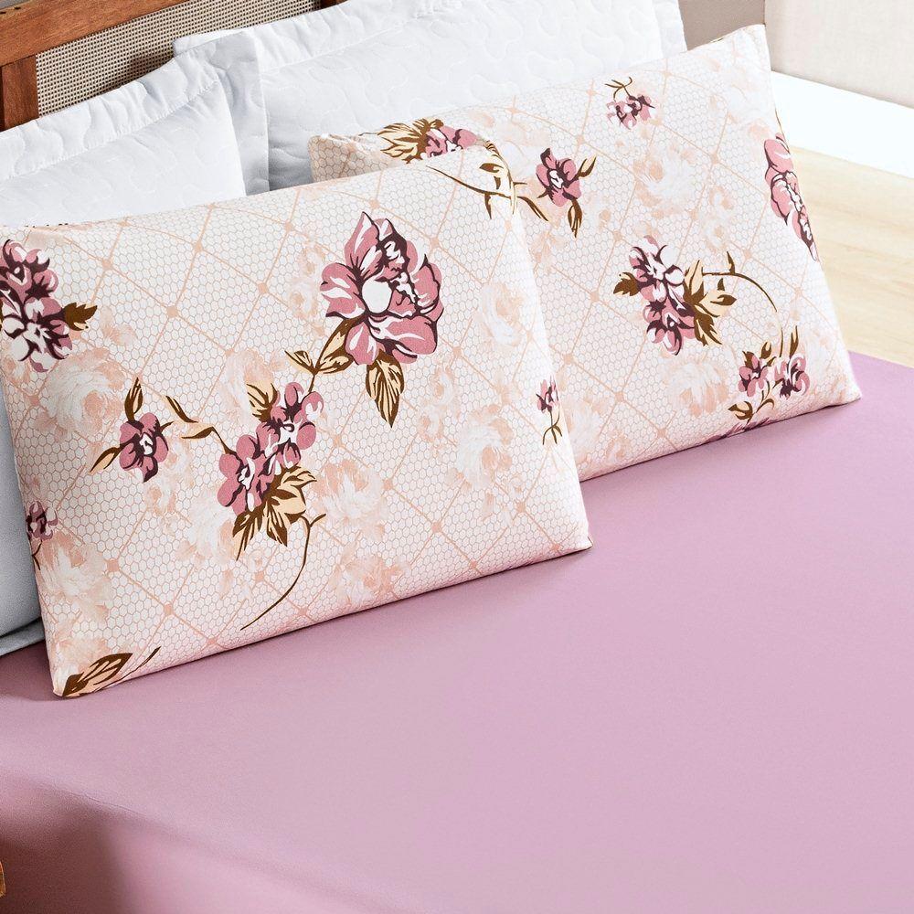 Jogo De Lençol Queen Quality Malha 100% Algodão 3 Peças - Rosê - 2