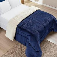 Edredom Queen Coberdrom Dupla Face Sherpa Mantinha Everest Cor Tempestade - 1