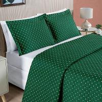 Cobre Leito King Amarilis Micropercal 200 Fios 3 Peças - Esmeralda - 2