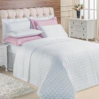 Kit Top Line Cobre Leito Queen 180 Fios + Jogo De Lençol - 7 Peças Branco - 1