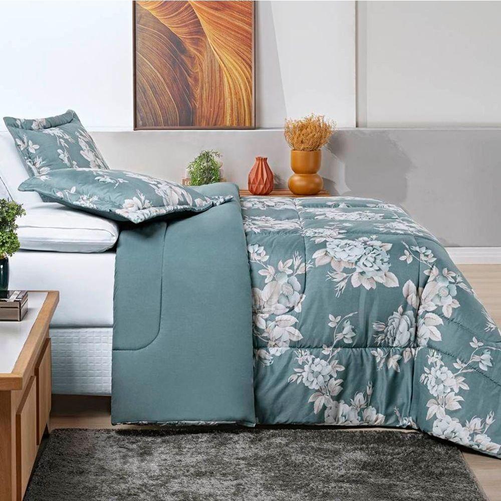 Edredom King Dupla Face Avere 200 Fios Estampado 3 Peças Cor Primavera - 2
