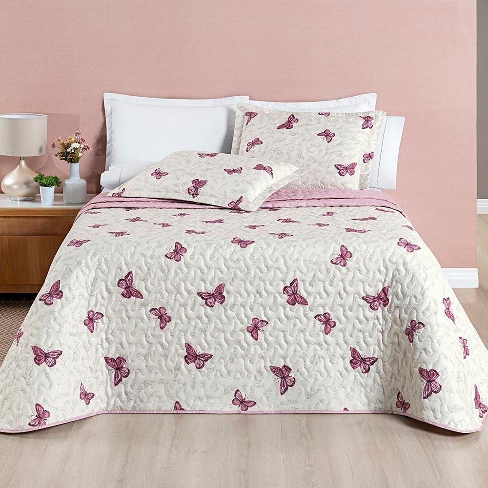 Cobre Leito Solteiro Dupla Face Avere 200 Fios Estampado 2 Peças Cor Borboletas - 2