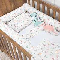 Jogo De Lençol Para Berço Americano 100% Algodão 3 Peças - Dinossauros - 2