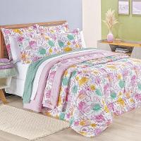 Edredom Casal Padrão Amore Estampado 200 Fios 100% Algodão 3 Peças - 1