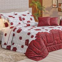 Edredom Queen Craft Percal 200 Fios 100% Algodão 5 Peças - Roses - 1