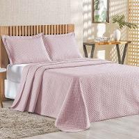 Cobre Leito Queen Bouti Mavie Geométrico 180 Fios 3 Peças - Rose - 1