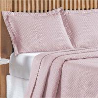 Cobre Leito Queen Bouti Mavie Geométrico 180 Fios 3 Peças - Rose - 3