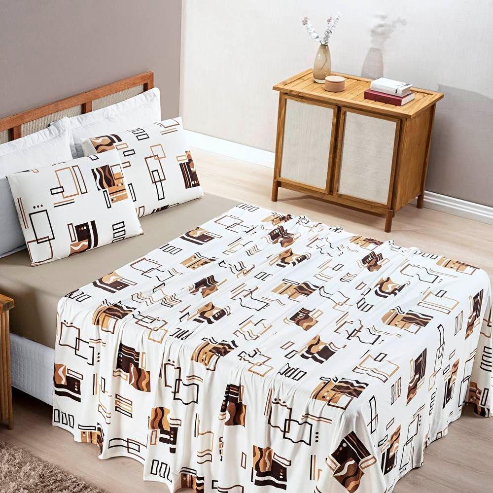 Jogo De Lençol King Quality Malha 100% Algodão 4 Peças - Avelã - 1