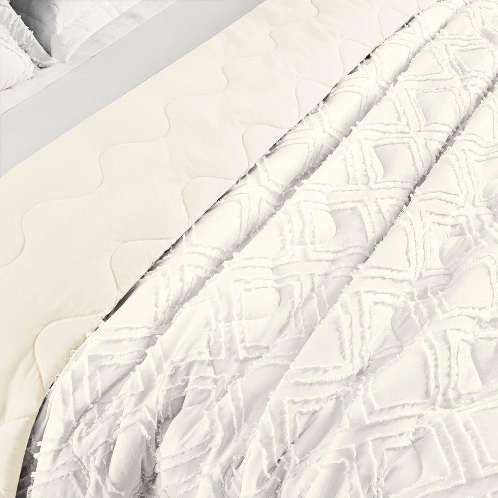 Cobre Leito King Aveline Micropercal 300 Fios 3 Peças - Off White - 3