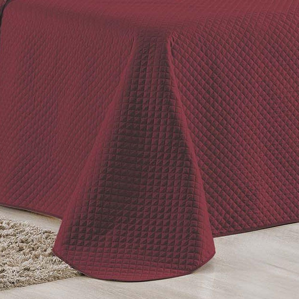 Cobre Leito Queen Bouti Mavie Geométrico 180 Fios 3 Peças - Vinho - 3