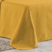 Cobre Leito Queen Bouti Mavie Geométrico 180 Fios 3 Peças - Açafrão - 3