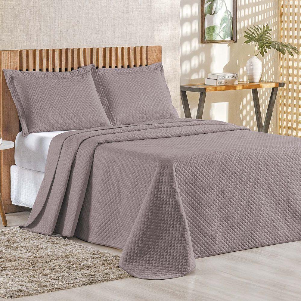 Cobre Leito Queen Bouti Mavie Geométrico 180 Fios 3 Peças - Lavanda - 1