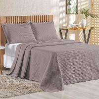 Cobre Leito Queen Bouti Mavie Geométrico 180 Fios 3 Peças - Lavanda - 1