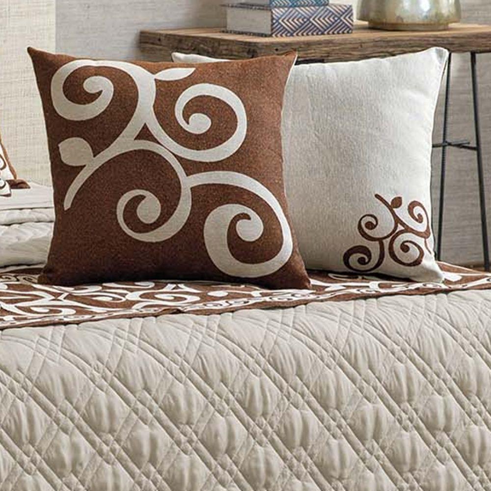 Kit Cobre Leito Queen Turin Com Almofadas E Peseira 180 Fios 10 Peças - Caqui - 2