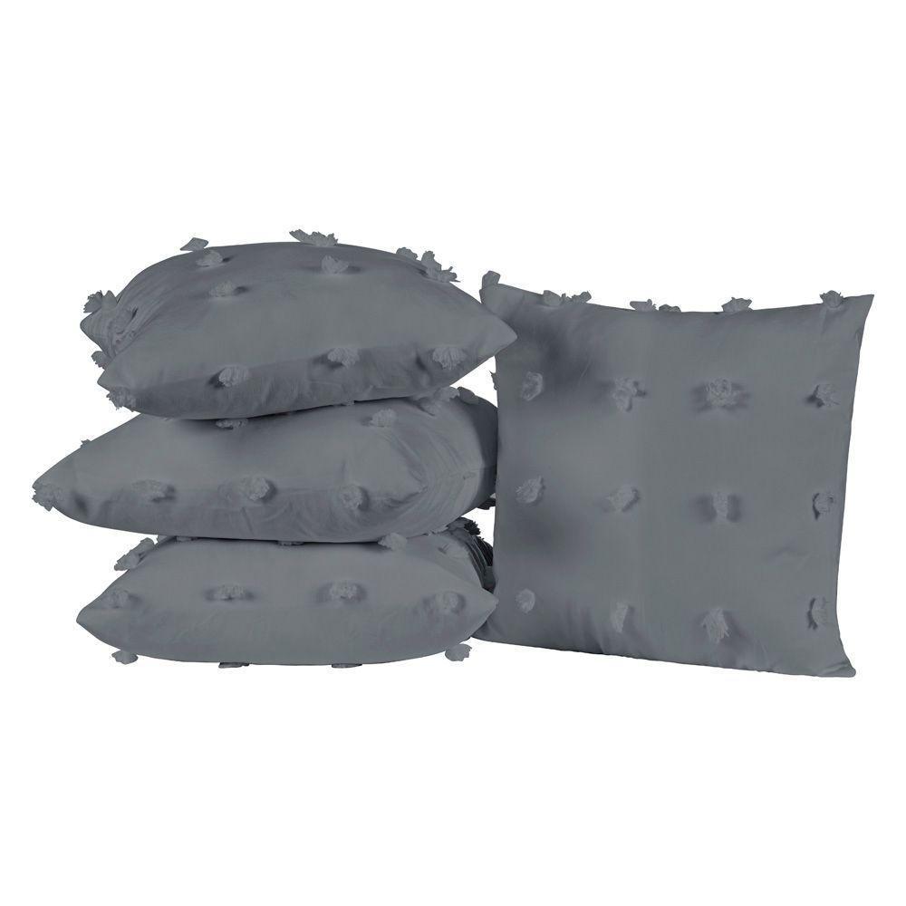 Kit 04 Almofadas Cheias Poppy 45cm X 45cm - Cinza - 1