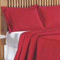 Cobre Leito Queen Bouti Mavie Geométrico 180 Fios 3 Peças - Vermelho - 2