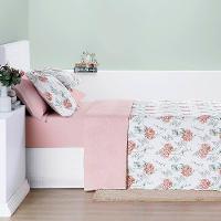 Cobre Leito King Cotton Select Dupla Face 200 Fios 3 Peças - Hortência - 4