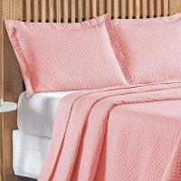 Cobre Leito Queen Bouti Mavie Geométrico 180 Fios 3 Peças - Goiaba - 3