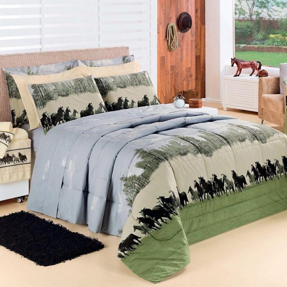 Edredom Queen Desire Percal 200 Fios 100% Algodão 5 Peças - Texas - 1