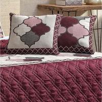 Kit Cobre Leito Queen Turin Com Almofadas E Peseira 180 Fios 10 Peças - Vinho - 2