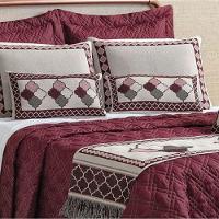 Kit Cobre Leito Queen Turin Com Almofadas E Peseira 180 Fios 10 Peças - Vinho - 3