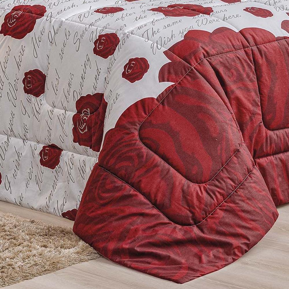 Edredom Casal Padrão Craft Percal 200 Fios 100% Algodão 5 Peças - Roses - 2