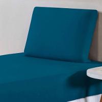 Jogo De Lençol Solteiro Malha 100% Algodão 2 Peças - Petroleo - 2