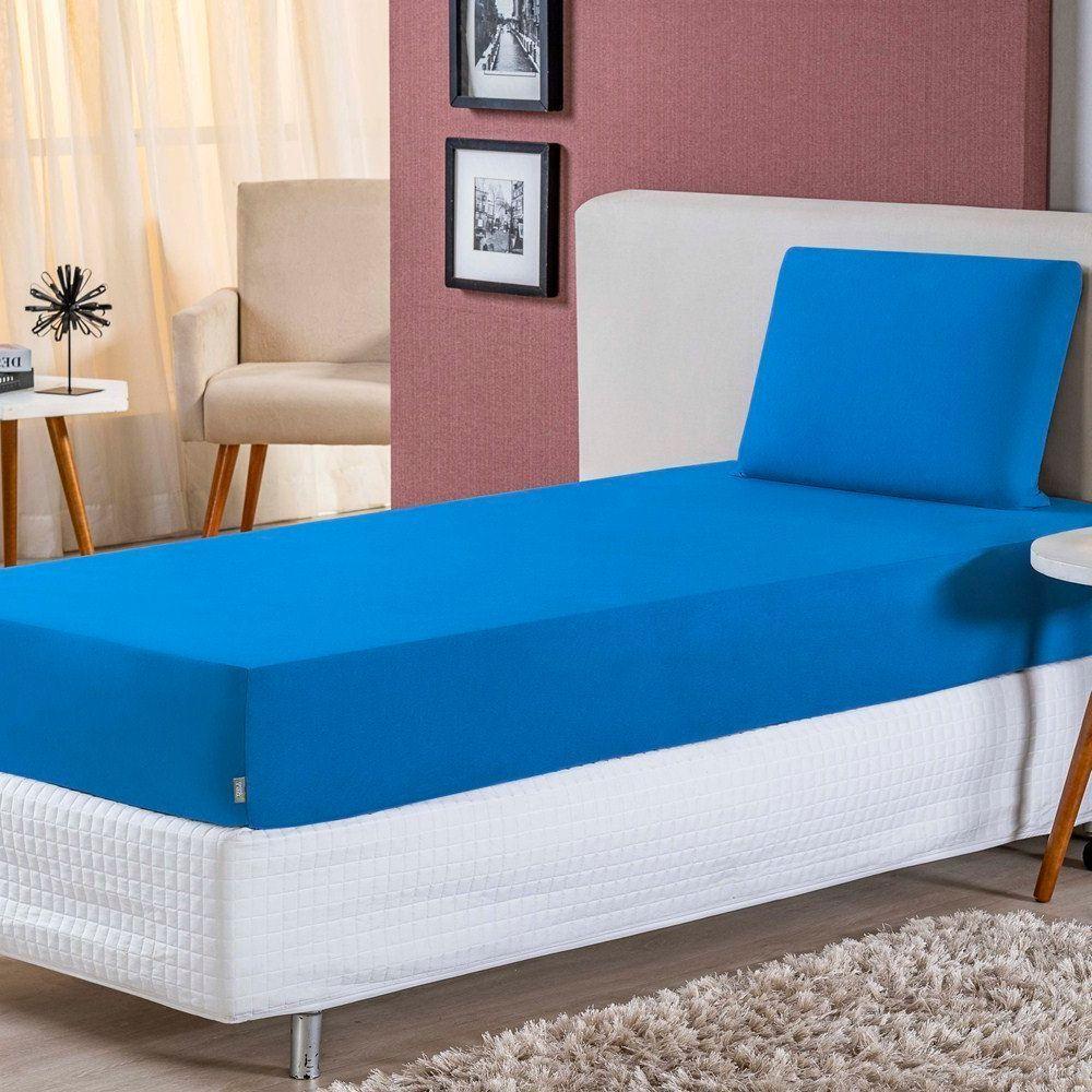 Jogo De Lençol Solteiro Malha 100% Algodão 2 Peças - Turquesa - 1