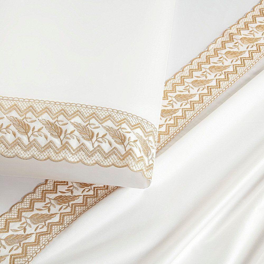 Jogo De Lençol Casal Padrão Supreme Percal 400 Fios Acetinado 4 Peças - Off White - 3