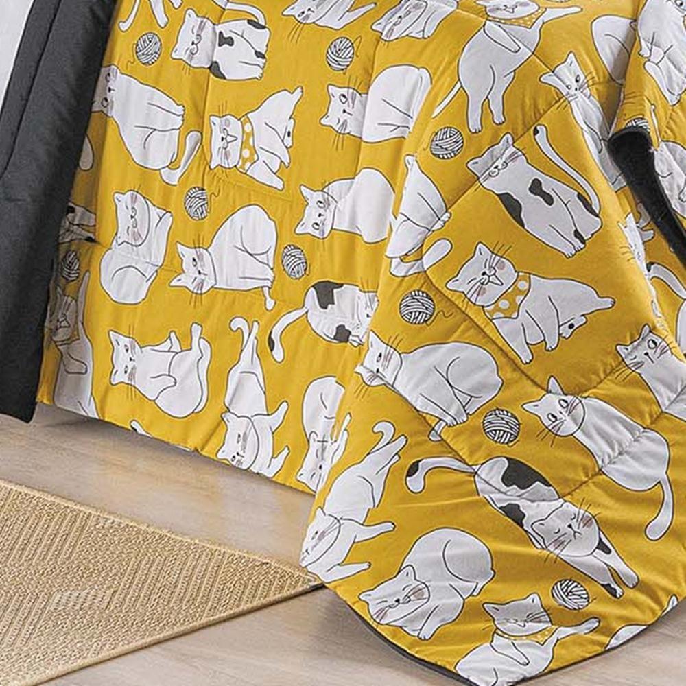 Edredom Queen New Cats Estampado 200 Fios 100% Algodão 3 Peças - 2
