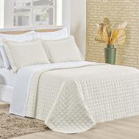 Cobre Leito Queen Montreal Algodão 150 Fios 3 Peças - Marfim - 1