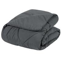 Edredom Solteiro Unique Dupla Face 200 Fios 1 Peça - Grafite - 1