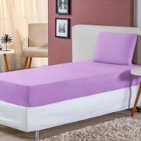 Jogo De Lençol Solteiro Malha 100% Algodão 2 Peças - Lilas - 1