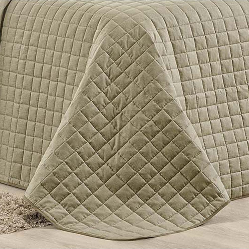 Cobre Leito Casal Padrão Montreal Algodão 150 Fios 3 Peças - Caqui - 3