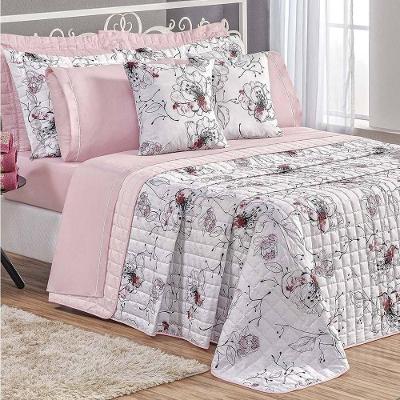 Cobre Leito King Top Line Estampado 180 Fios 3 Peças - Malta