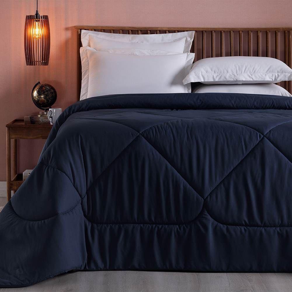 Edredom Queen Unique Dupla Face 200 Fios 1 Peça - Azul Marinho - 2