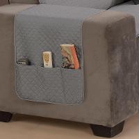 Protetor De Sofá Impermeável Dupla Face 2 Lugares King Microfibra - Cinza-preto - 3