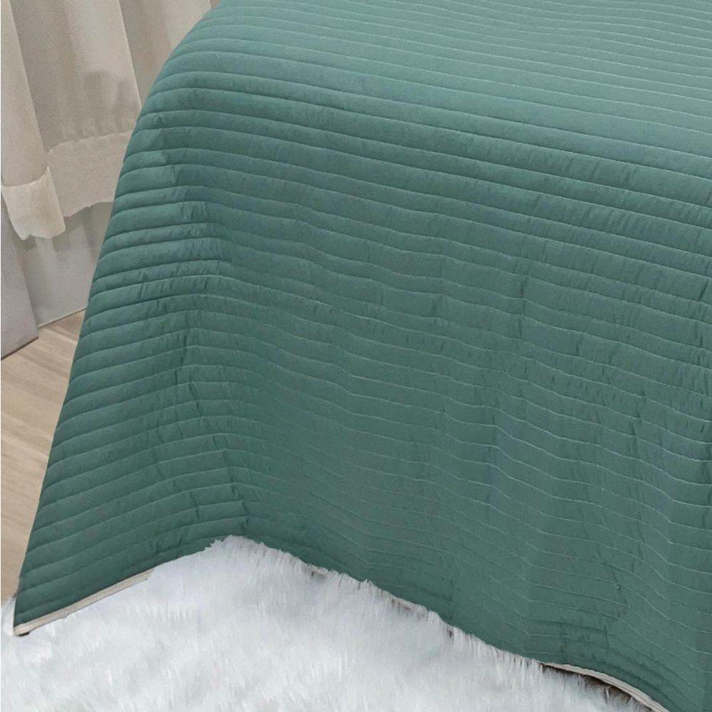 Cobre Leito Solteiro Dual Micropercal 200 Fios Dupla Face 2 Peças - Esmeralda - 2