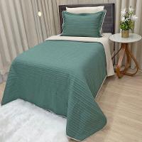 Cobre Leito Solteiro Dual Micropercal 200 Fios Dupla Face 2 Peças - Esmeralda - 1