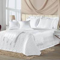 Kit Cobre Leito King Pérola Com Almofadas E Xale 10 Peças - Branco - 1