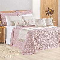 Kit Cobre Leito Queen Turin Com Almofadas E Peseira 180 Fios 10 Peças - Rose - 1