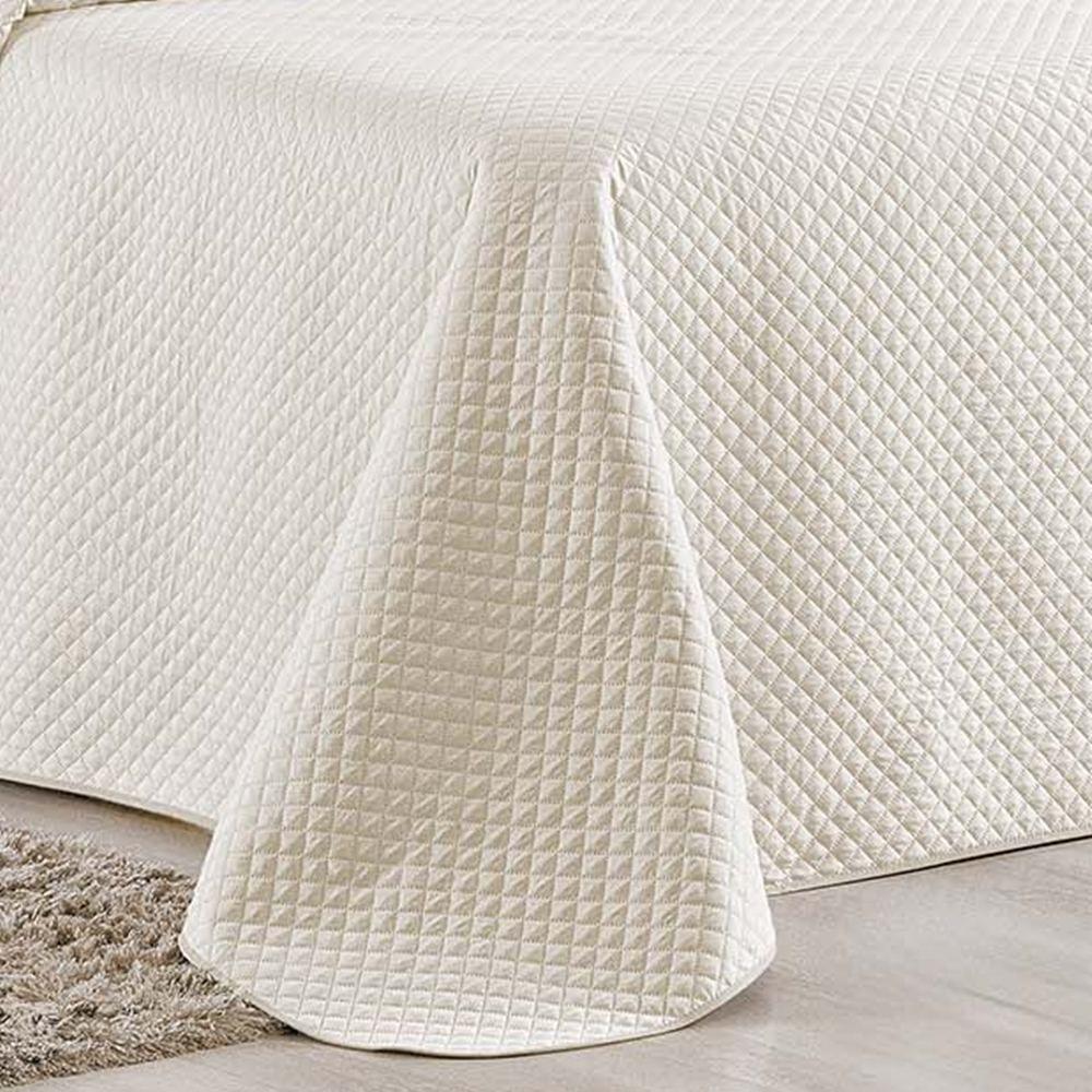 Cobre Leito Queen Bouti Mavie Geométrico 180 Fios 3 Peças - Marfim - 3