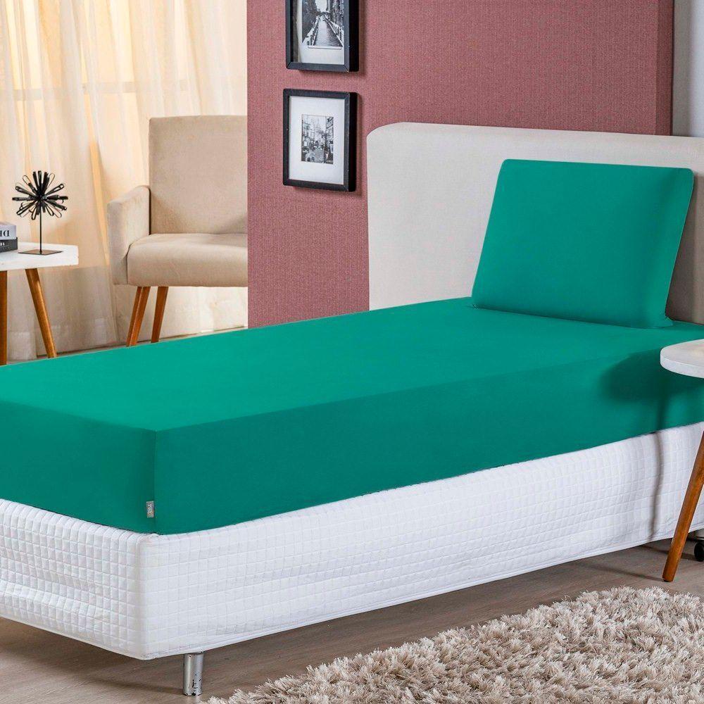 Jogo De Lençol Solteiro Malha 100% Algodão 2 Peças - Jade - 1