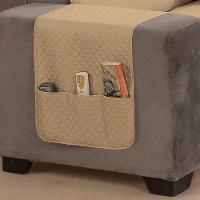 Protetor De Sofá Impermeável Avulso Dupla Face Padrão 3 Lugares Microfibra - Cáqui-palha